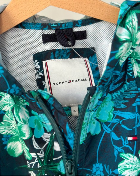 Bunda dětská Tommy Hilfiger zeleno-modrá šusťákovka